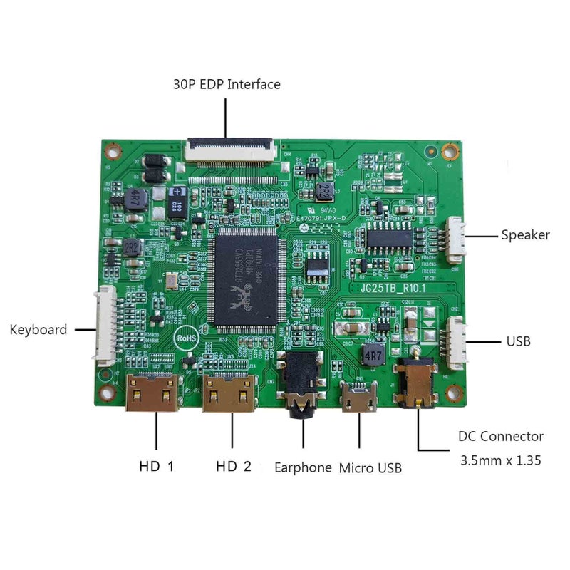 VSDISPLAY Mini LCD Controller Board Work for 11.6 13.3 14 15.6 17.3 in 1920x1080 LP156WF4 SP L1 N116HSE N133HSE B140HAN01 B156HAN01 B156HTN03 N156HGE NV156FHM Edp 30 Pin Wled LCD Sreen - Image 2